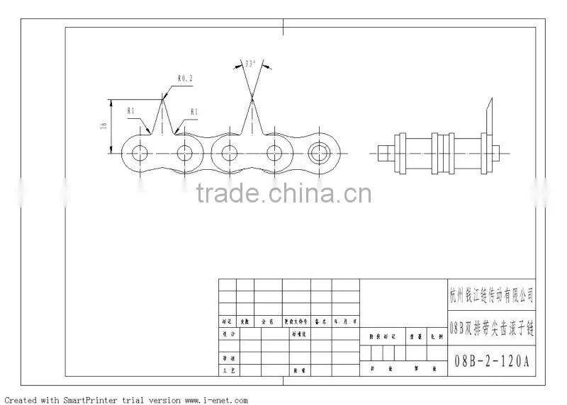 Sharp Top Roller Chain for sponge machines