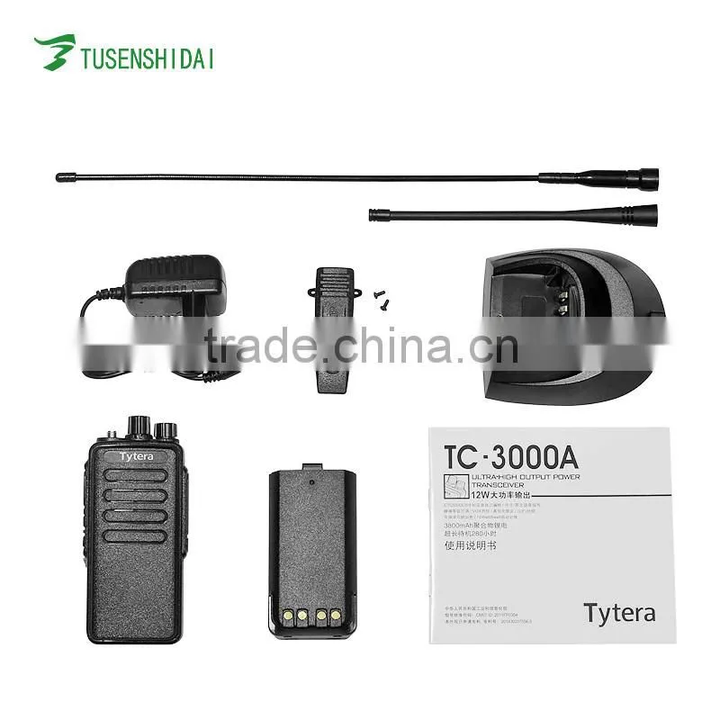 10W Walkie Talkie Big Capacity Battery 3600mAh Digital Two Way Radio For TYT TC3000A With High gain Antenna