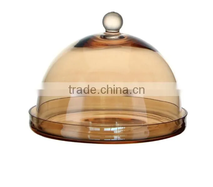 Amber Crystal Cake Dome with base