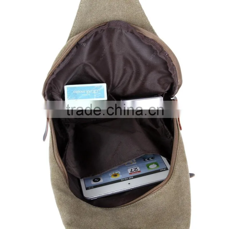 High quality mens long shoulder strap bag and canvas chest bags
