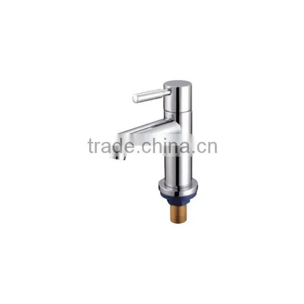 Wash Basin Sink Brass Chrome Finish Bibcock Cold Water Only Faucets Single Lever Deck Mounted