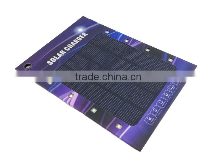 Paper solar panel charger 3W solar panel charger with 8pcs led lights