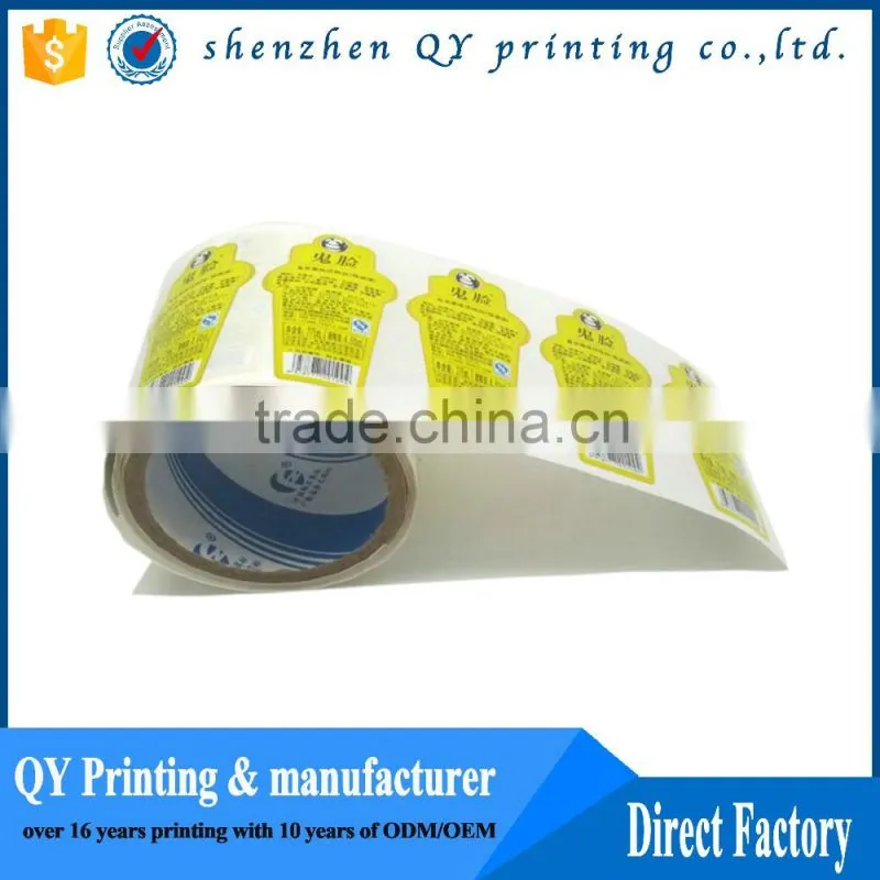colorful printing vinyl roll sticker,self adhesive paper labels