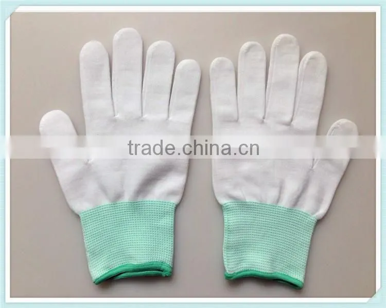 High-tech electronics industry used 13 gauge knitted white Nylon Gloves 4131