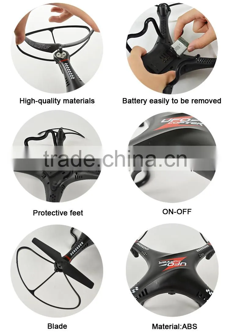 Smartphone control 2.4G 4ch rc drone wireless camera fpv with led lights and headless mode.