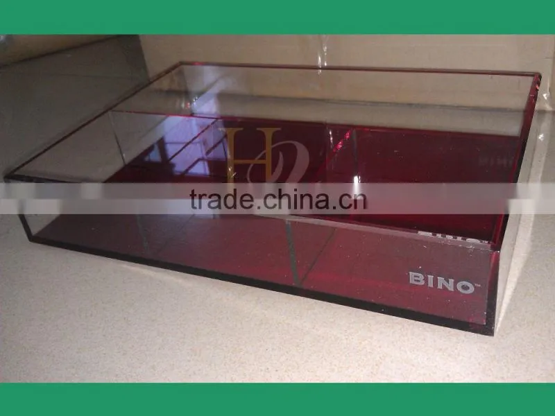Acrylic serving tray with divider acrylic restaurant tray with compartments