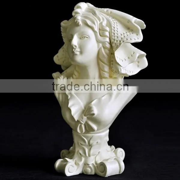 Customizeds Collectible White Woman Sculpture Girl Bust Statue