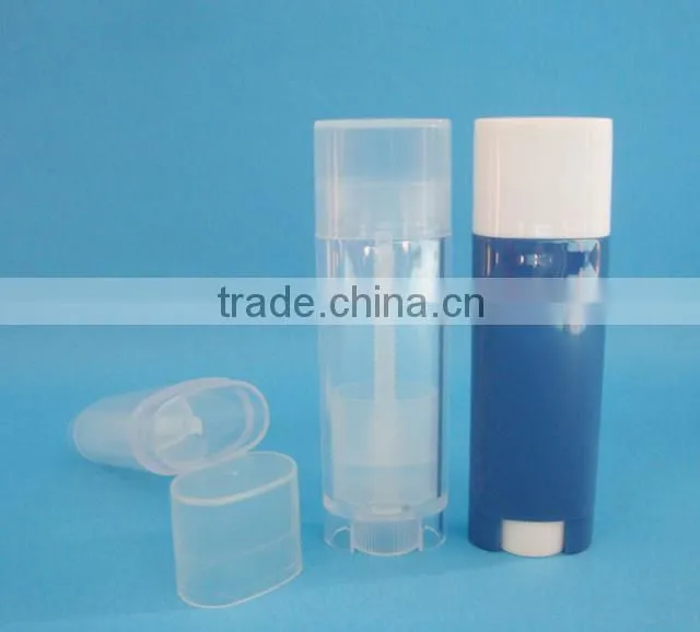 plastic flat oval lipstick tube, clear plastic lip balm tube, plastic cosmetic tube