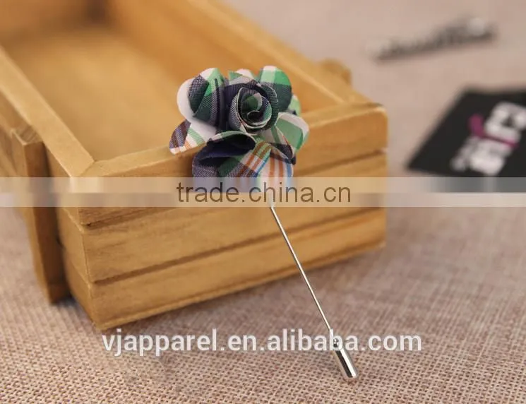 Silk Twill Stripe Plaid Lapel Pin
