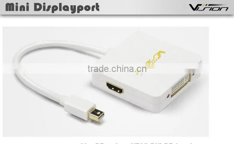Mini DisplayPort to HDMI DVI & DisplayPort Adapter - White