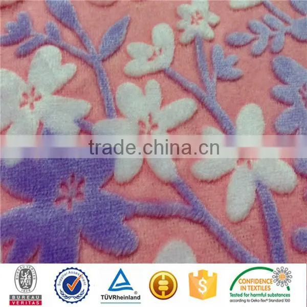 warp knitting burnn-out short pile velvet decoration sofa cover fabric