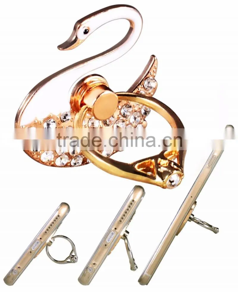 Samco Luxury Updated Re-Usable Metal Stainless Phone & Tablet Anti Drop Ring Stand Holder with Diamonds for Any Smartphones