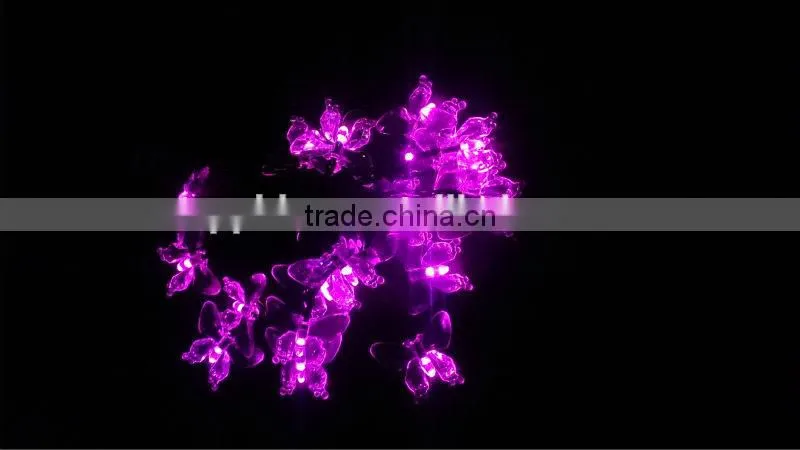 Christmas wedding party holiday indoor outdoor colorful solar string lighting -butterfly