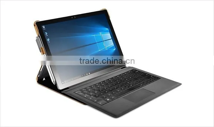 ICARER Genuine Leather Case for Microsoft Surface Pro 4 Flip Cover with Stand Function Luxury Series