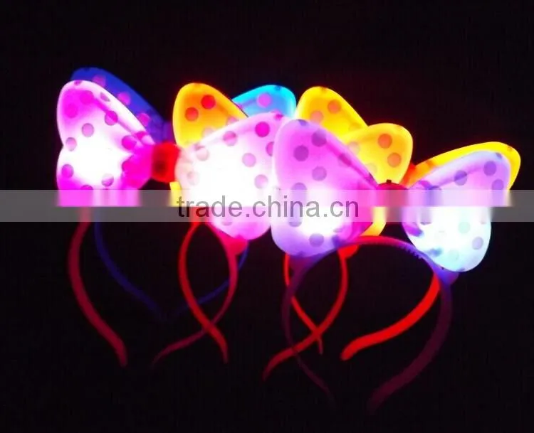 New Fashion Wholesale Custom LED Head Band, LED Baby Head Band With Mickey Minnie Mouse for Party or Birthday