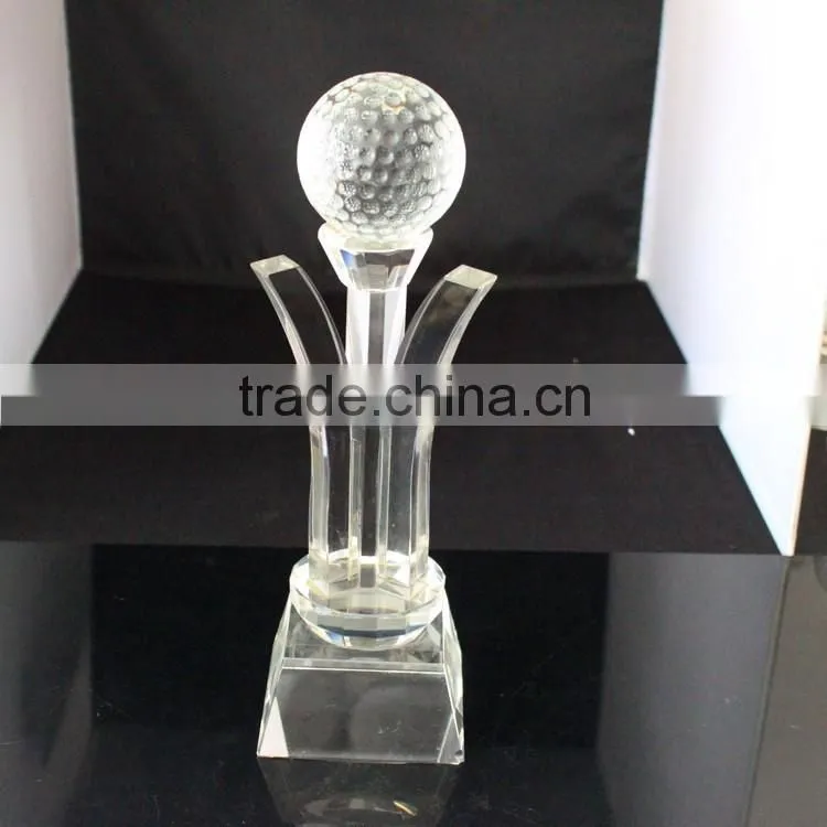 high quality crystal cup trophy with ball