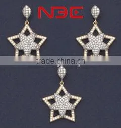 Wax micro setting 925 sterling silver jewelry set