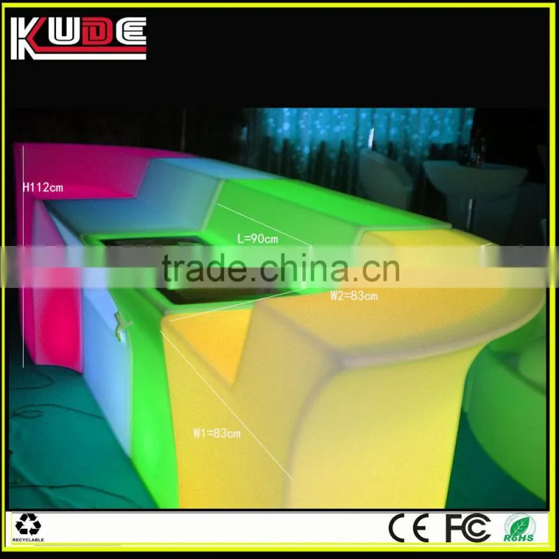Rechargeable Illuminated Hotel Club Portable Plastic LED Bar Counter for Event