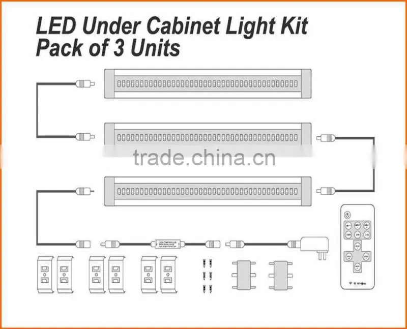 500mm top selling indoor cabinet light in AU market, warm white led cabinet light with RF remote control switch,made in China
