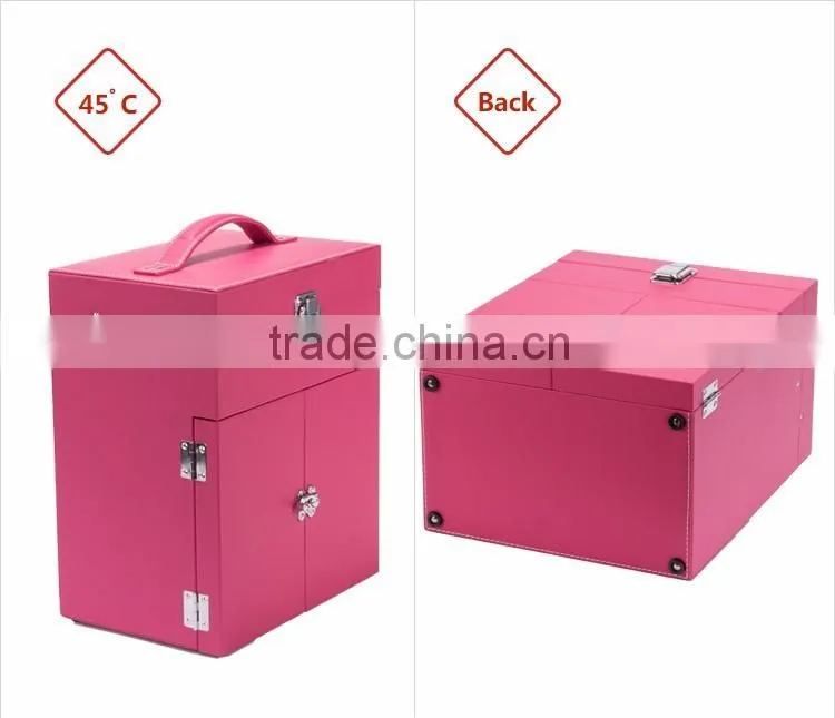 Professional PVC Makeup Case Removable Trays with Adjustable Dividers