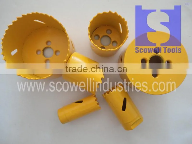 HSS Bimetal Hole Saw Blade and Arbor Set For Cutting Wood and Metal