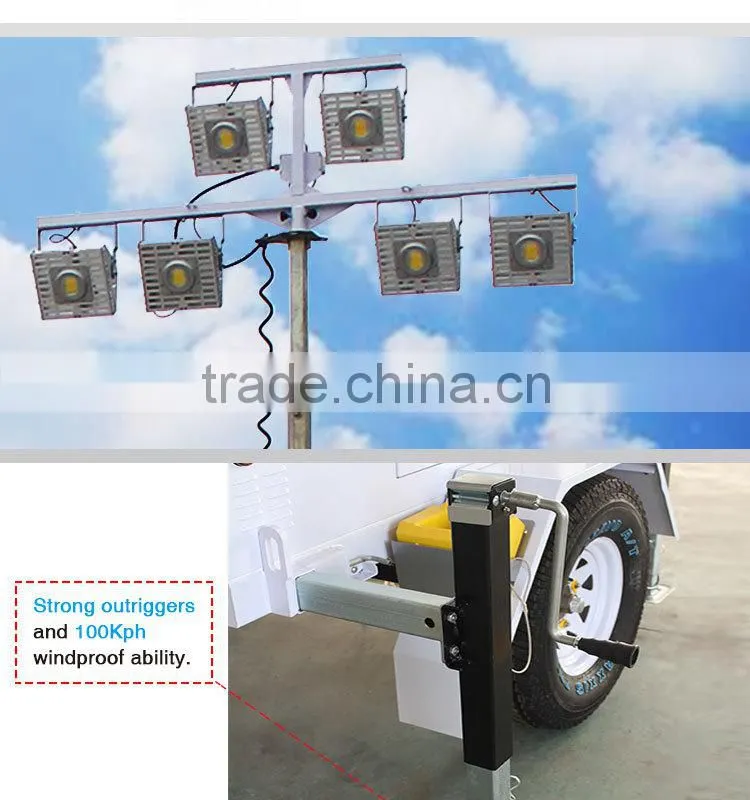 High lumen efficacy light tower uae for night lighting