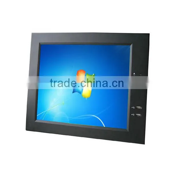 IP65 front plate 19inch industrial touch screen panel pc with 5-wire touchscreen