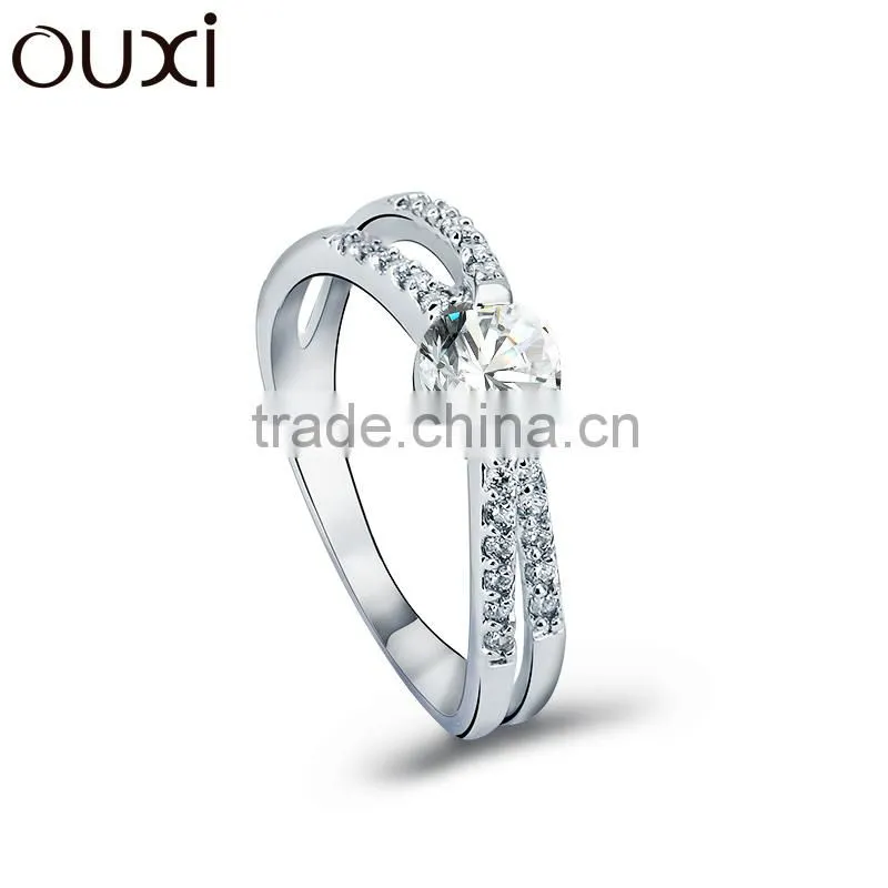 OUXI 2015 Fashion expandable fashion rings made with Crystal jewerly 40103 anillo rojo