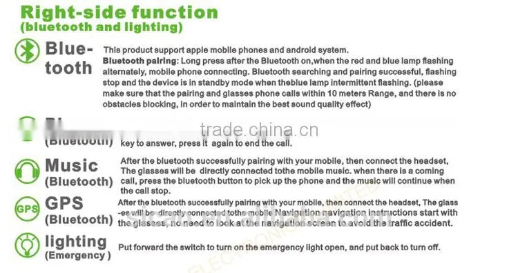 mobile phone video smart glasses with bluetooth
