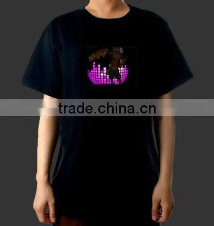top quality and fashionable el animated t-shirt with low price