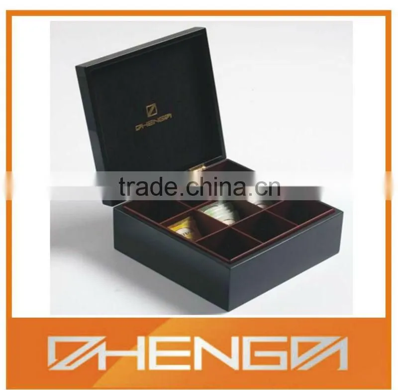 Hot!!! Customized Made-in-China Elegant Glossy Red Lacquer Logo Printing VIP Tea Gift Box(ZDW13-T026)