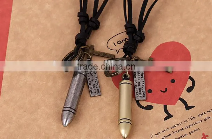 New product Vintage leather strap necklace