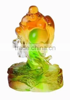 WF032 crystal buddha of wealth statues
