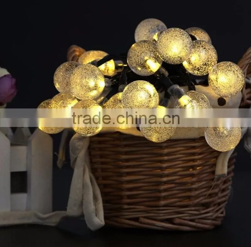 Christmas Holiday Name Solar Power 4.8M 20 LED Ball String Lights