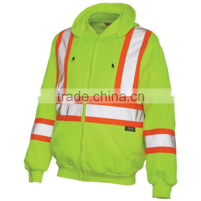 orange hi vis polar fleece safety hoodies