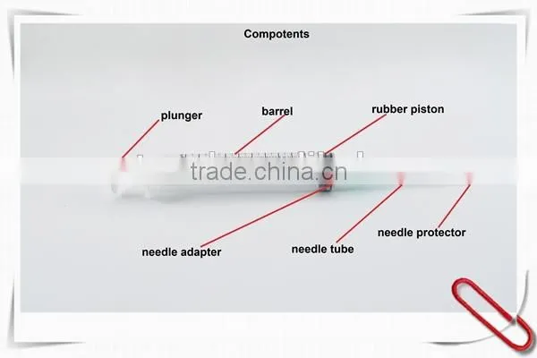 1ml plastic disposable syringe without needle