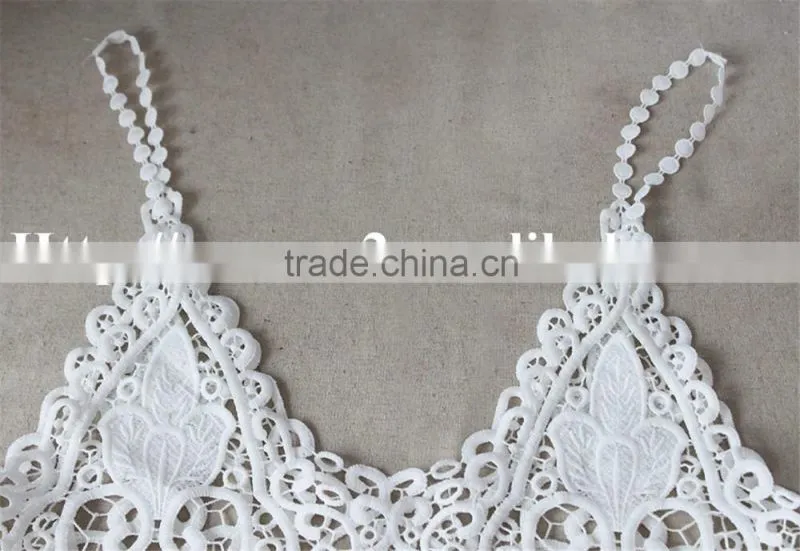 high quality big lily flower pattern polyester kintted embroidery vest for wholesale