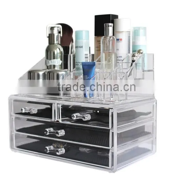 Wholesale six tiers acrylic drawer storage organizer for the acrylic makeup organizer/Acrylic Deco Cosmetic Organizer