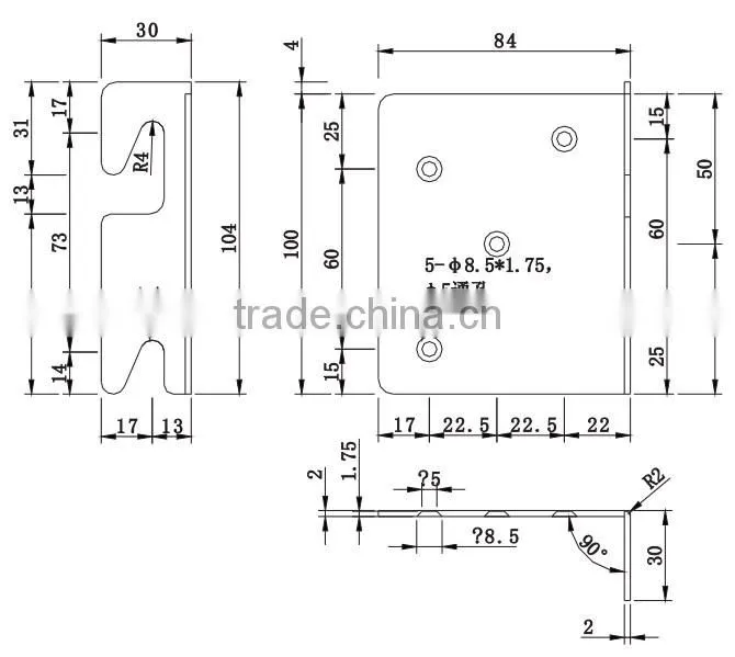 Furniture Bed Connecting Fittings Metal Bed Rail Connector Brackets