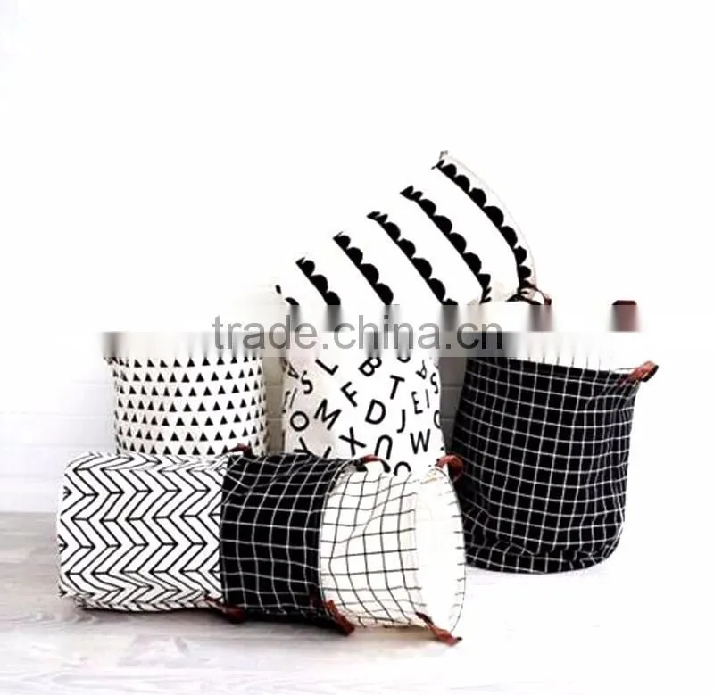 Unique Cotton Sundries Storage Bin Linen Collapsible Folding Laundry Basket
