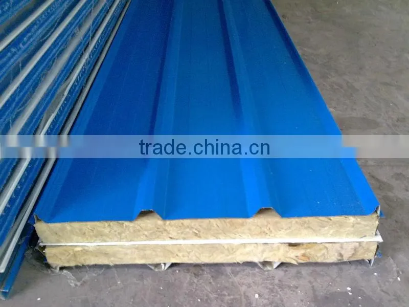 Rock Wool Sandwich Roof Panels/Polyurethane Faux Rock Panel/Galvanized Roof Panels