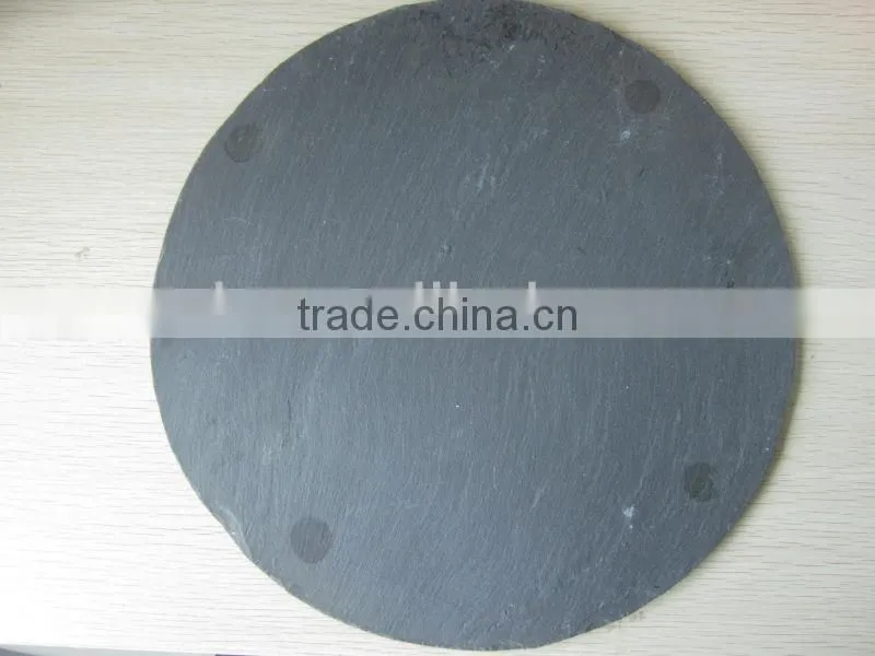 JiuJiang quarry round black natural slate stone coaster