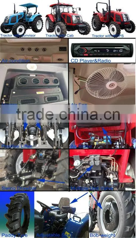 80hp 4wd farm tractor with remote control
