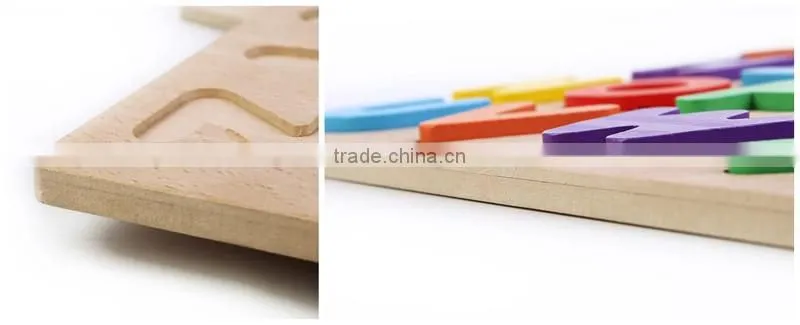 High quality wood toy alphabet learning puzzle for preschool children