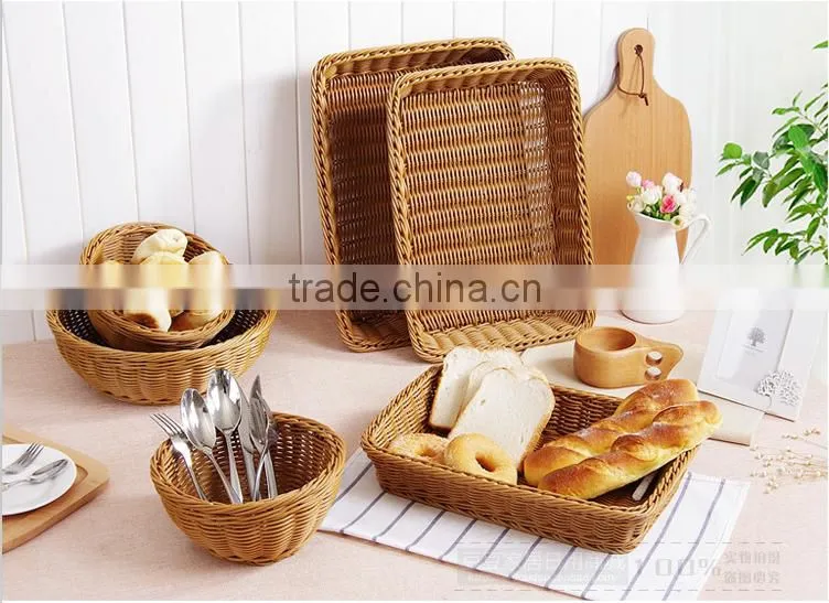 wholesale kind of woven rattan bread basket