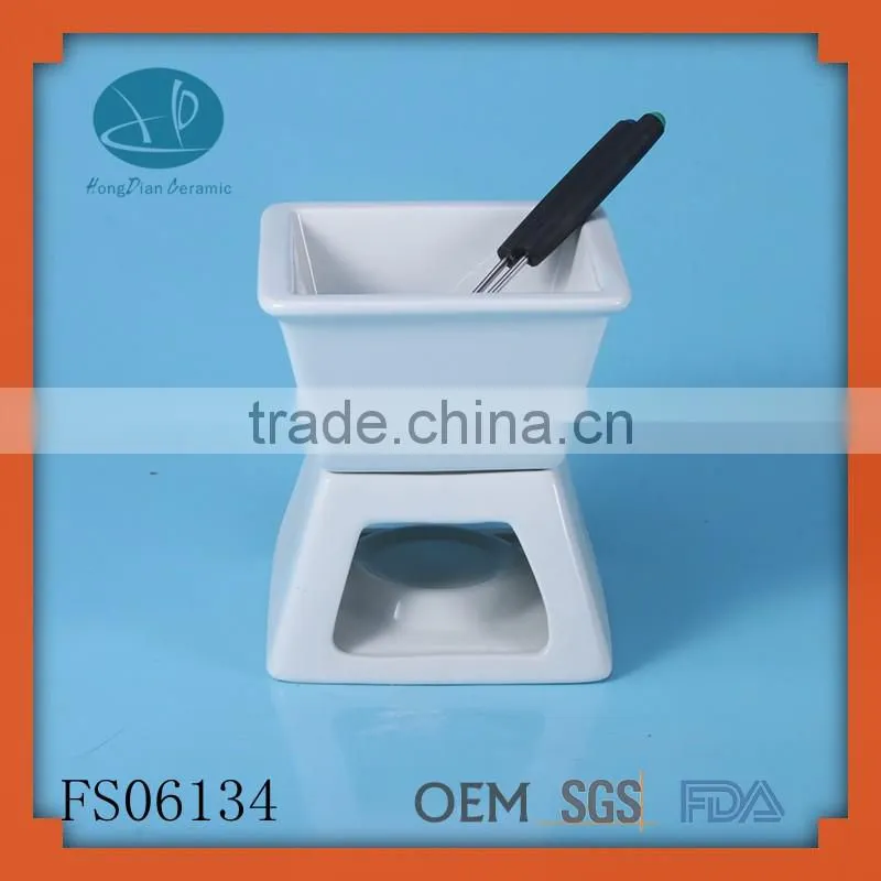 fondue pot,,ceramic cheese tool fondue set,hot pot with forks and candle for sale