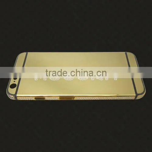24K gold with partly diamond luxury back housing for iphone 6s/6s plus back cover,for iphone 6s gold housing diamond