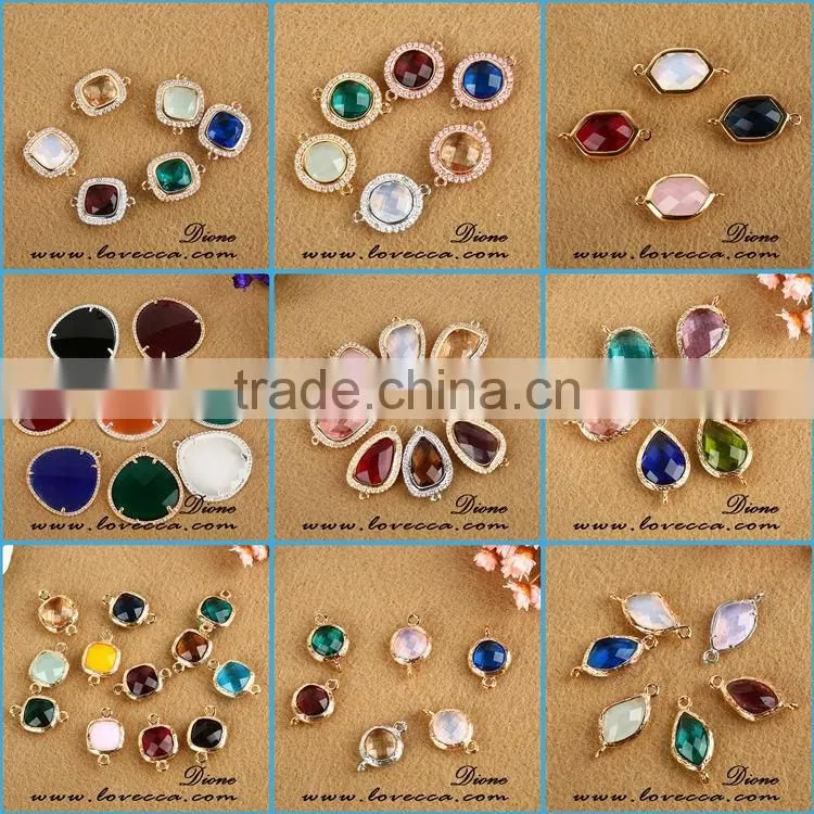 Hot selling high quality blue color glass natural birthstone pendants