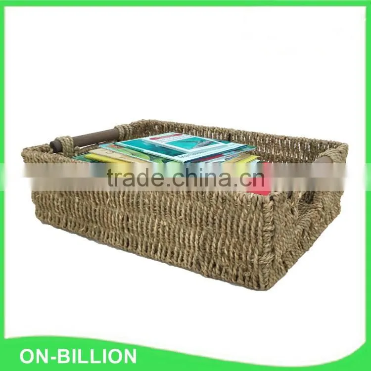 Set 4 eco friendly household sundries storage seagrass weave basket for storage