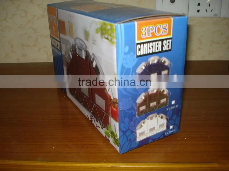 ceramic canister with metal rack